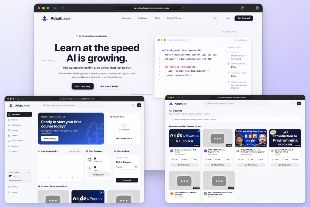 AdaptLearn - Adaptive Learning Platform