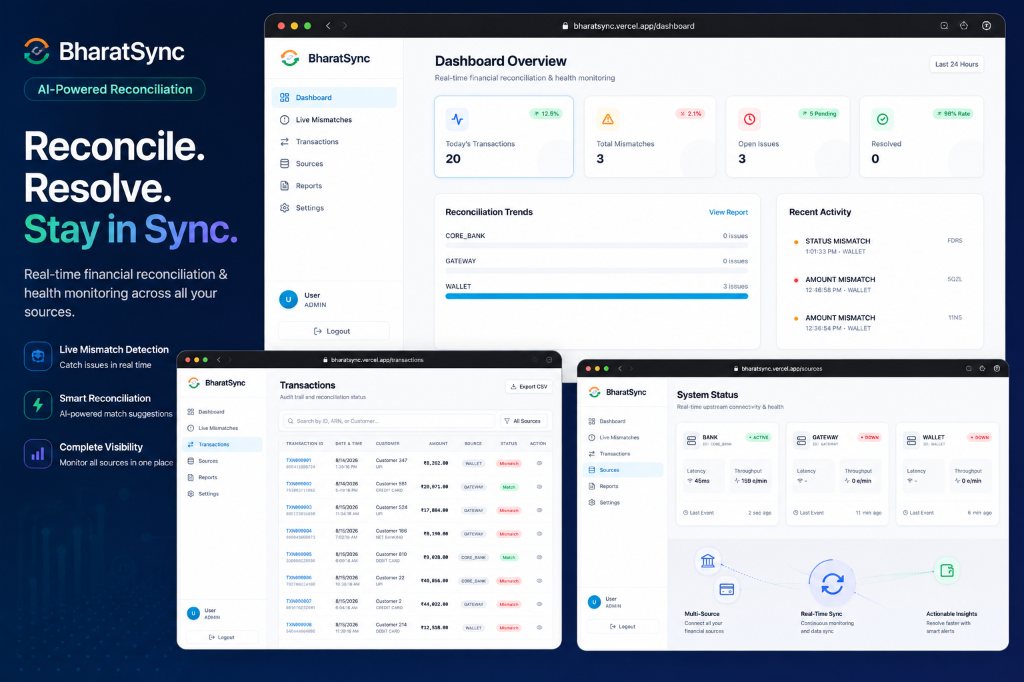 BharatSync - Transaction Reconciliation Dashboard